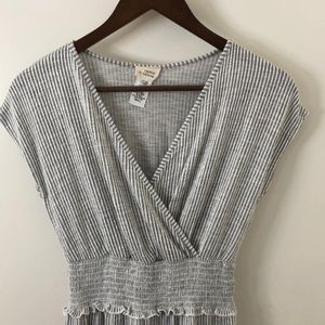 Grey and white stripped jumpsuit